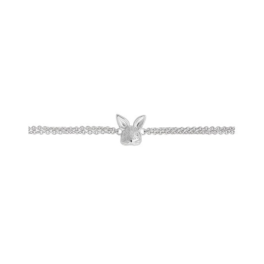 3D Bunny Chain Bracelet Silver