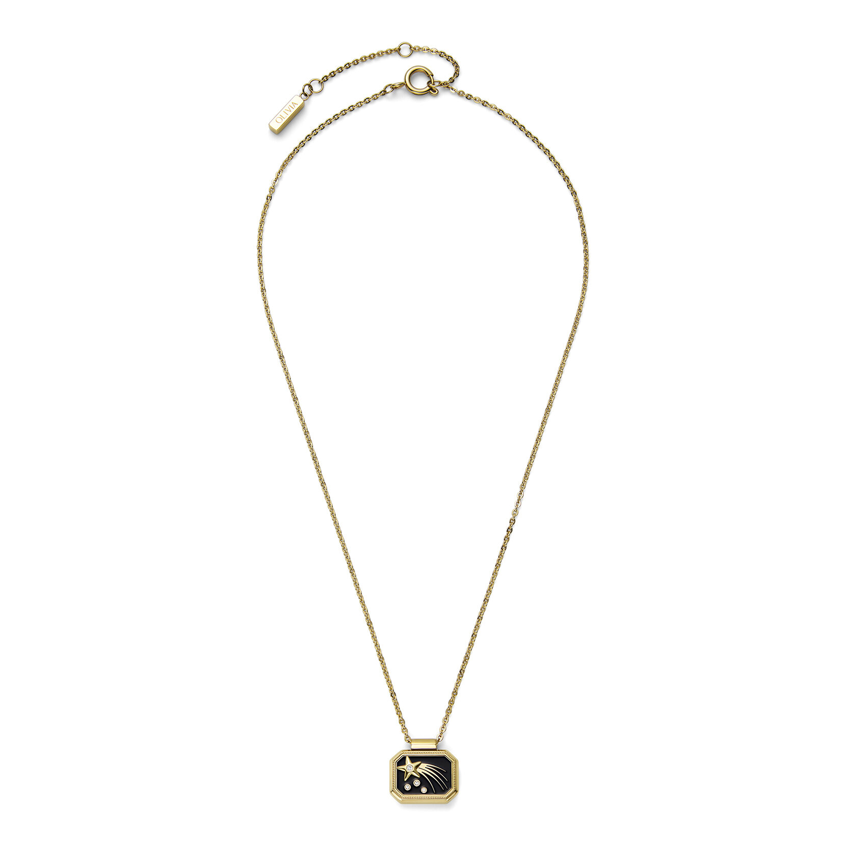 Shooting Star Onyx & Gold Plated Necklace