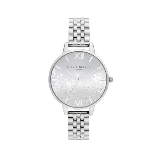 Bejewelled Lace Silver Bracelet