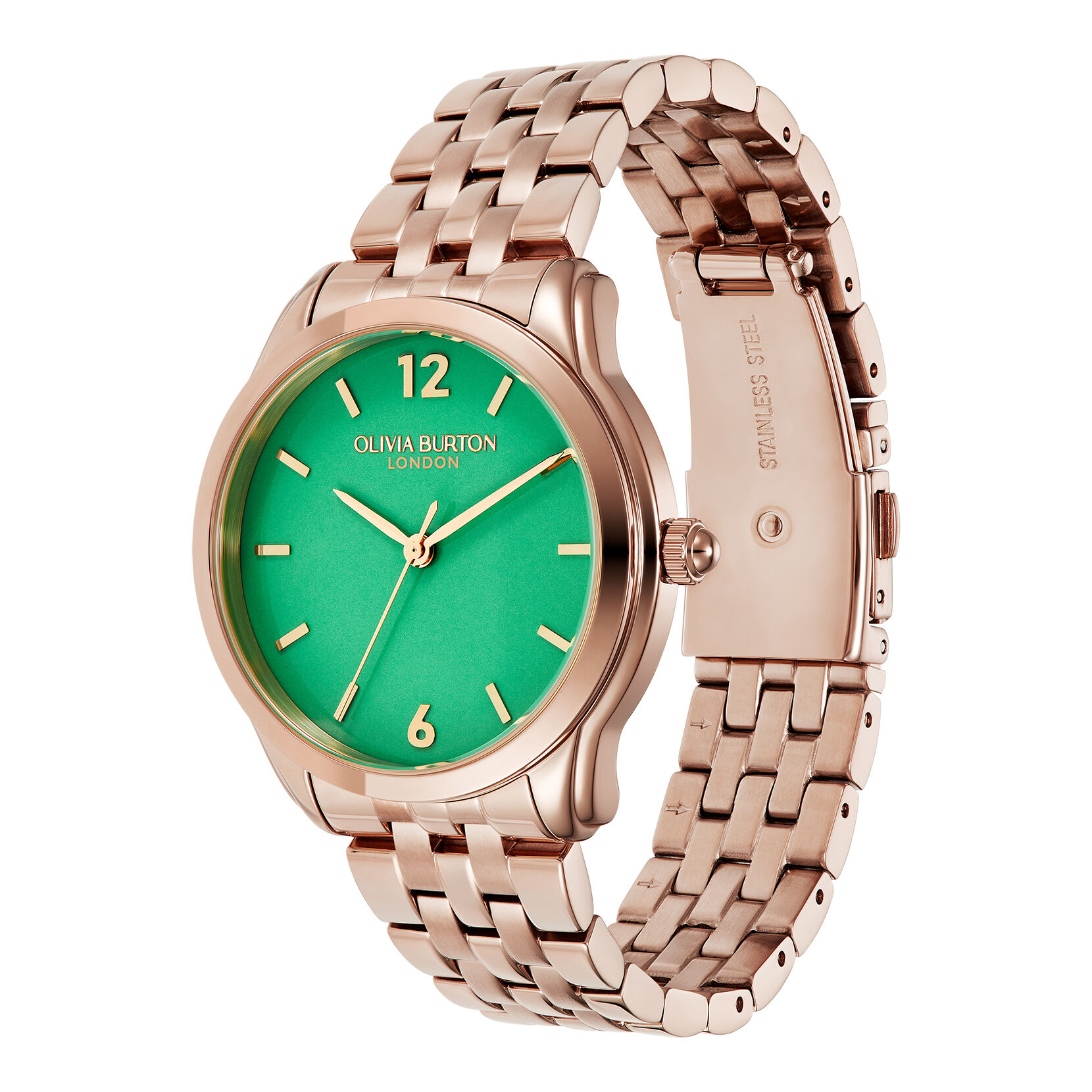 Classic 36mm Starlight Color Kelly Green Rose Gold Bracelet Watch Olivia Burton London