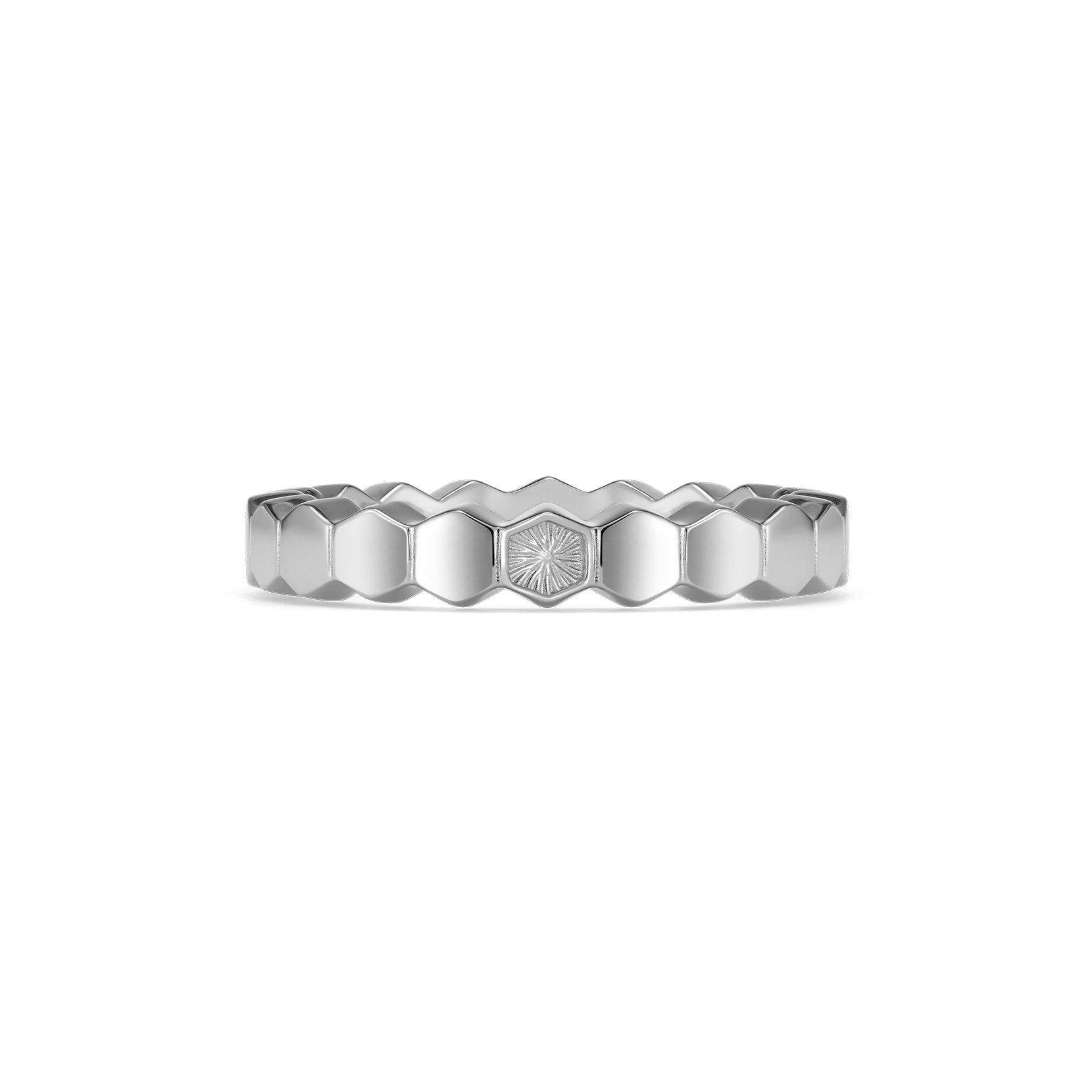 Petite Honeycomb Silver Tone Ring M