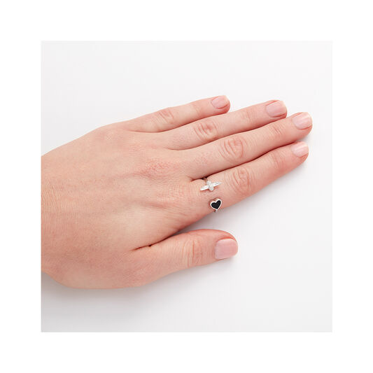 Love Bug Ring Black and Silver