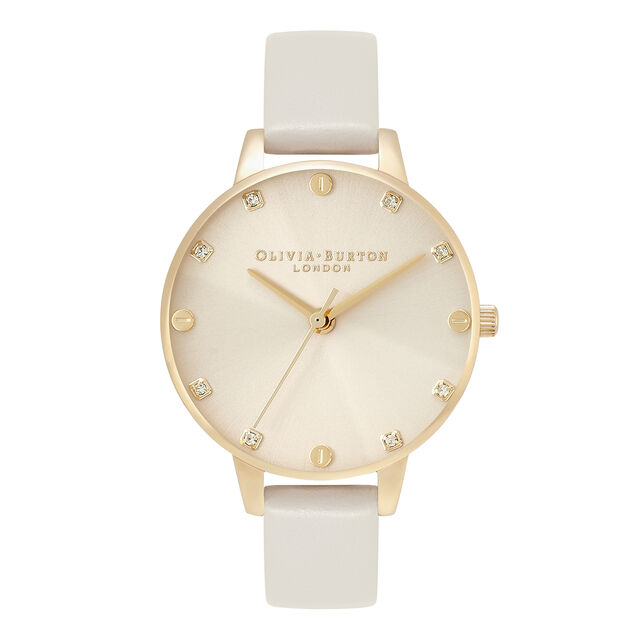 Classic Screw Detail Demi Dial Gold & Nude Eco Vegan Watch