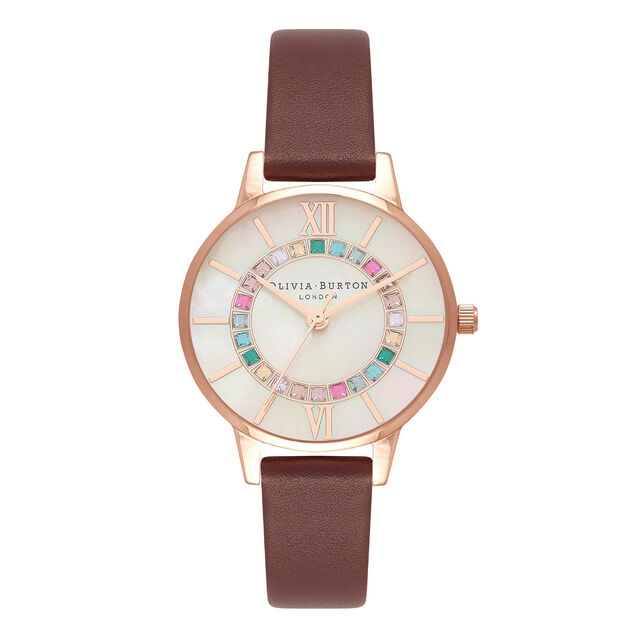 Sparkle Wonderland Blush Midi Dial, Burgundy & Rose Gold Watch