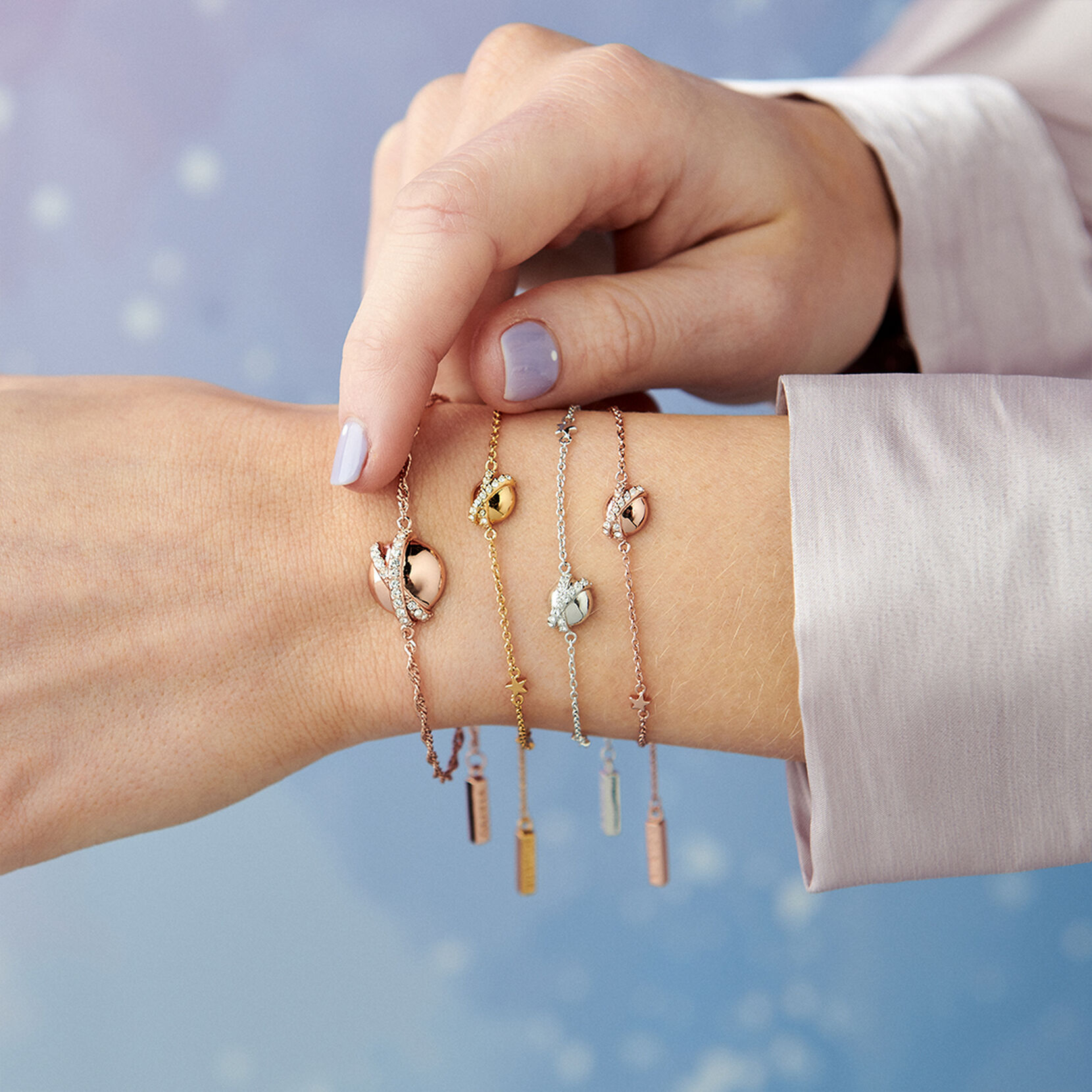 Planet Rose Gold Chain Bracelet