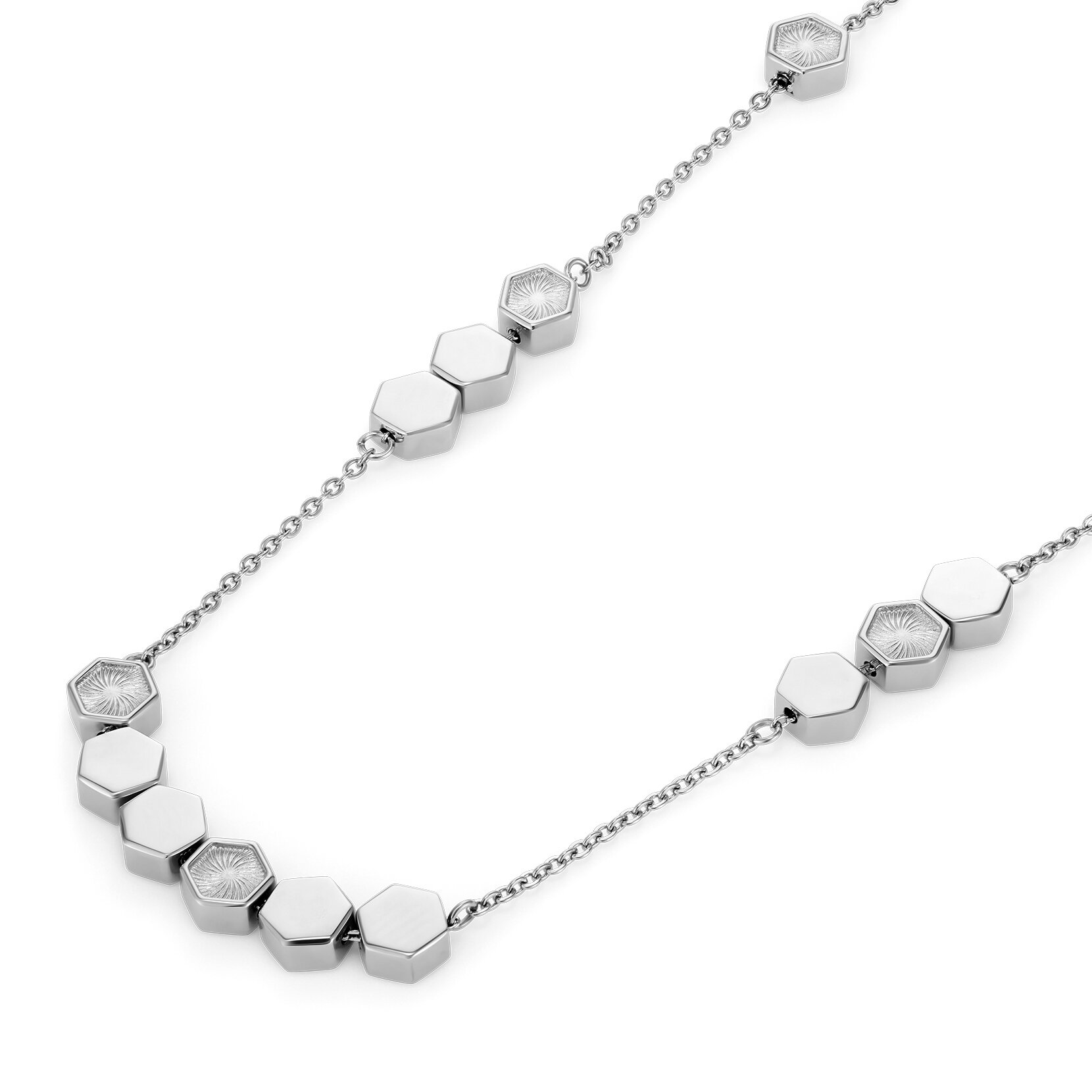 Petite Honeycomb Silver Tone Necklace