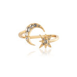 Celestial Adjustable North Star and Moon Gold Ring