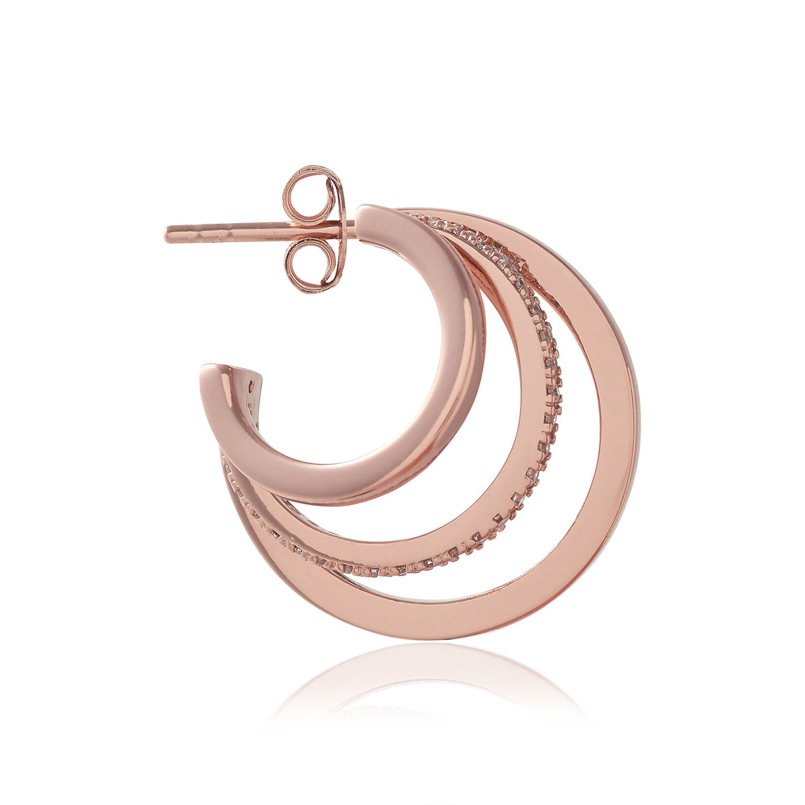 Rose Gold Multi Hoop Earrings