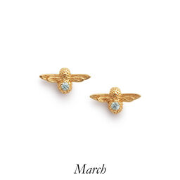 Celebration Bee Studs Gold & Aquamarine