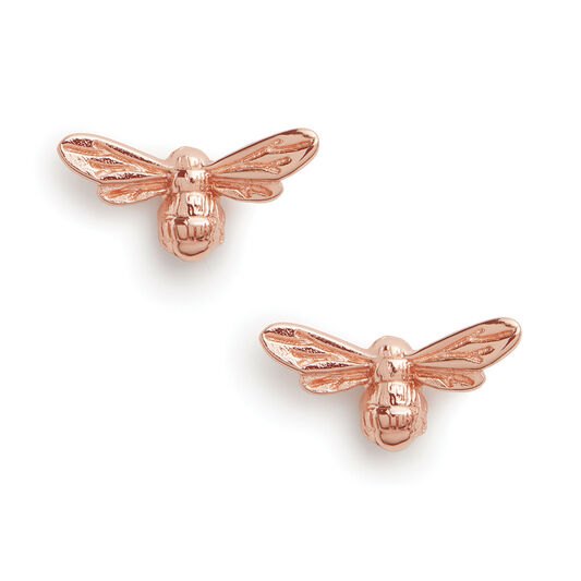 Lucky Bee Rose Gold Bee Stud Earrings