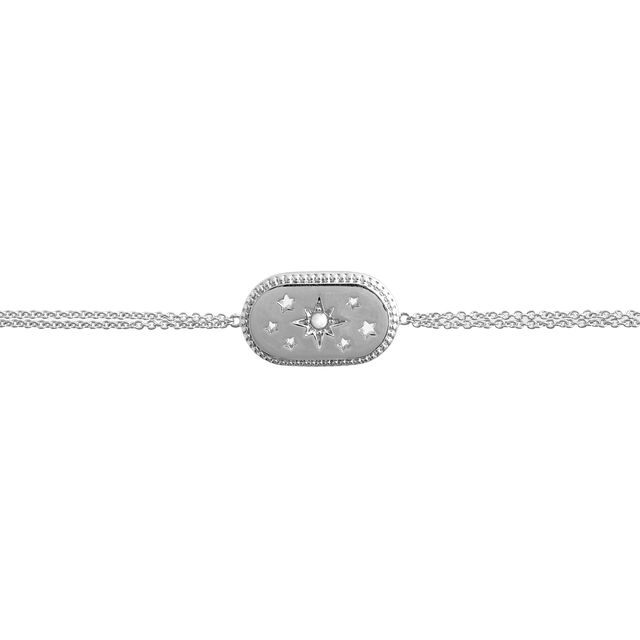 North Star Oval Opal & Silver Bracelet