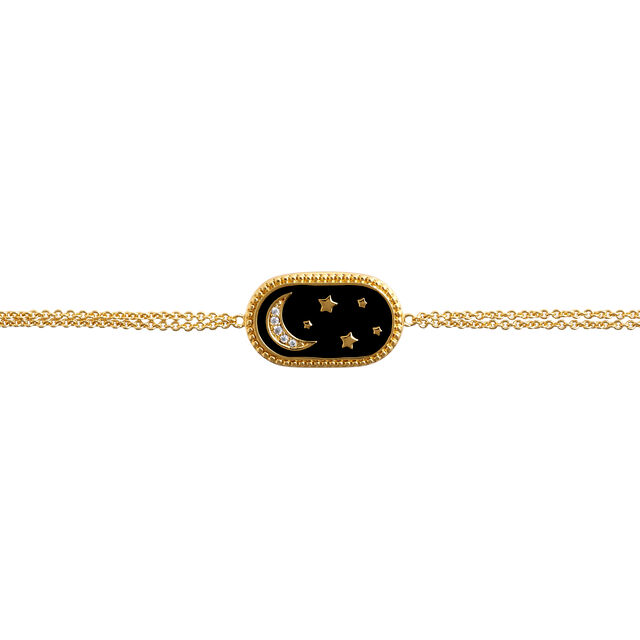 North Star Oval Black & Gold Bracelet