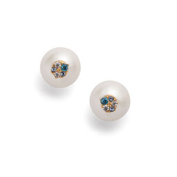 Under The Sea White Pearl Back Earrings Gold