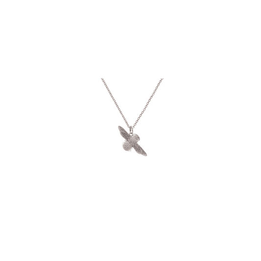 3D Bee Pendant Necklace Silver