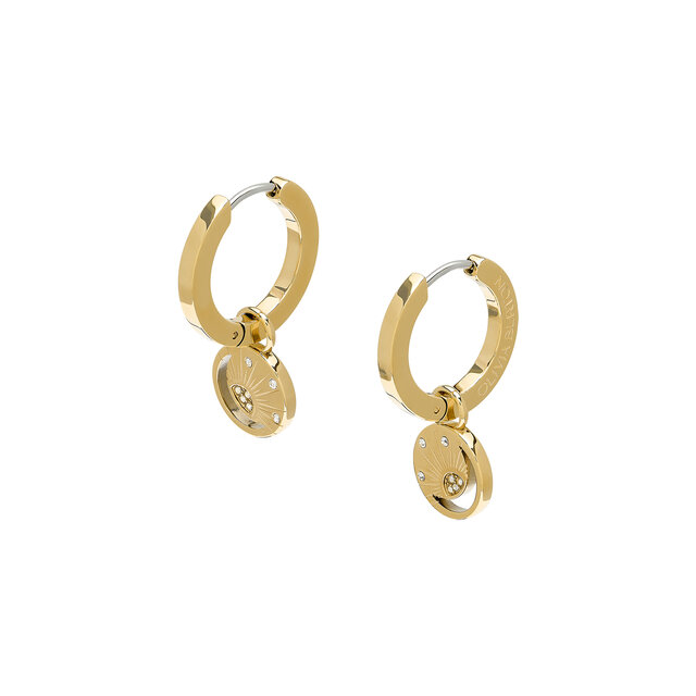 Celestial Sun Gold Plated Hoop Earrings