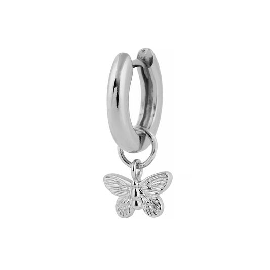 Butterfly Huggie Charm Silver