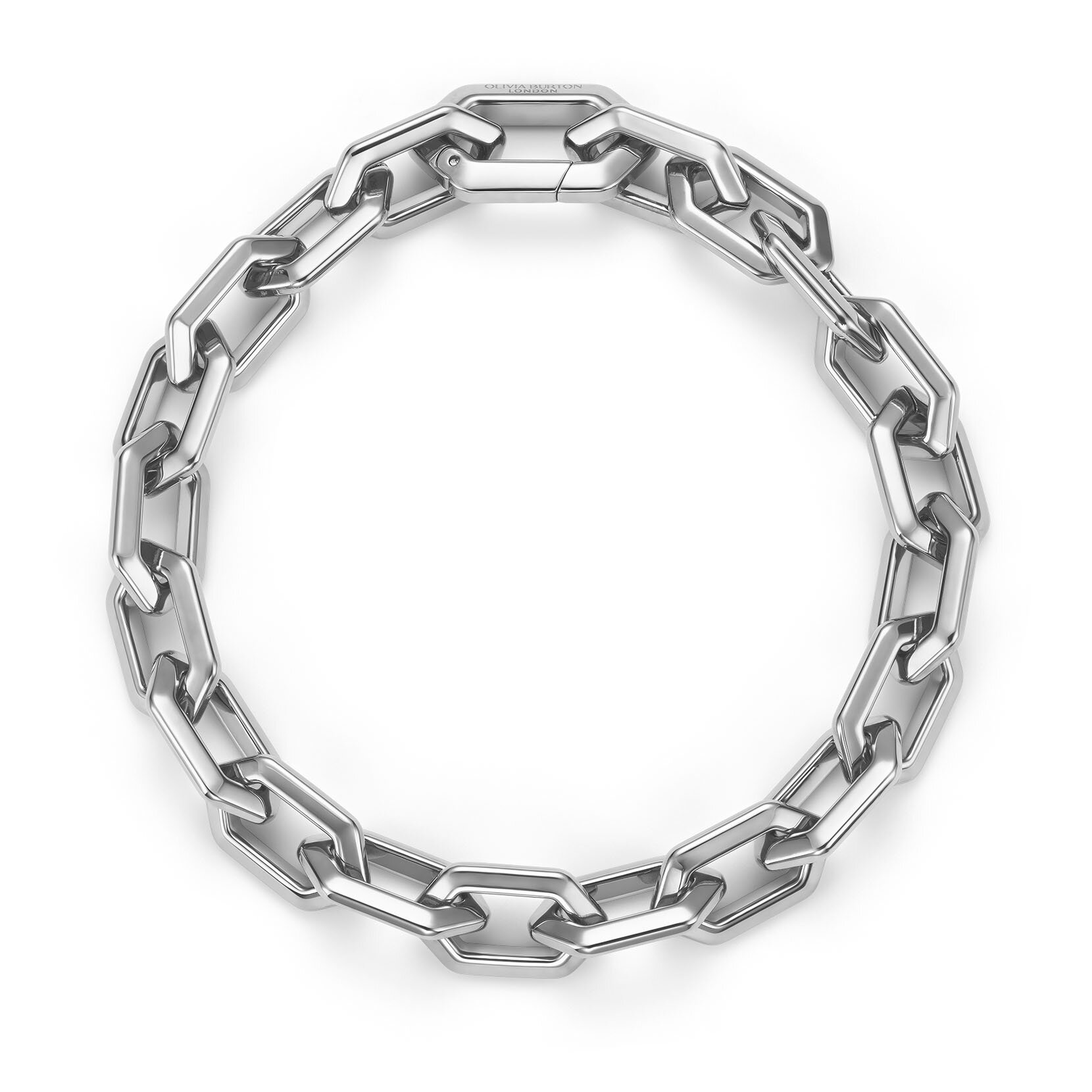 Honeycomb Geo Silver Tone Chain Link Bracelet