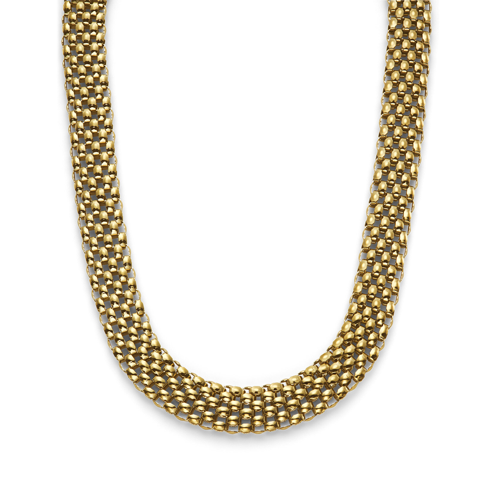 Chequerboard Link Gold Plated Necklace