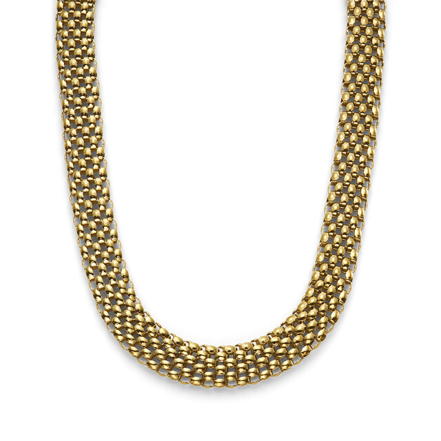 Chequerboard Link Gold Plated Necklace