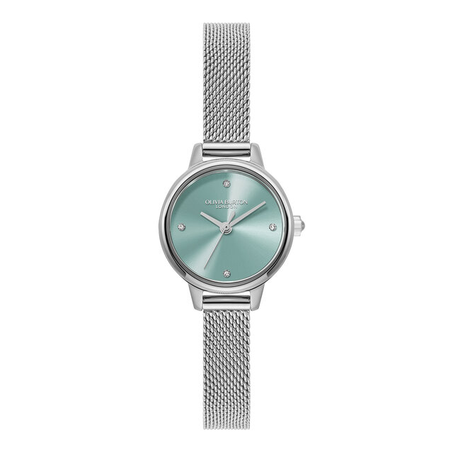 23mm Mini Turquoise & Silver Mesh Watch