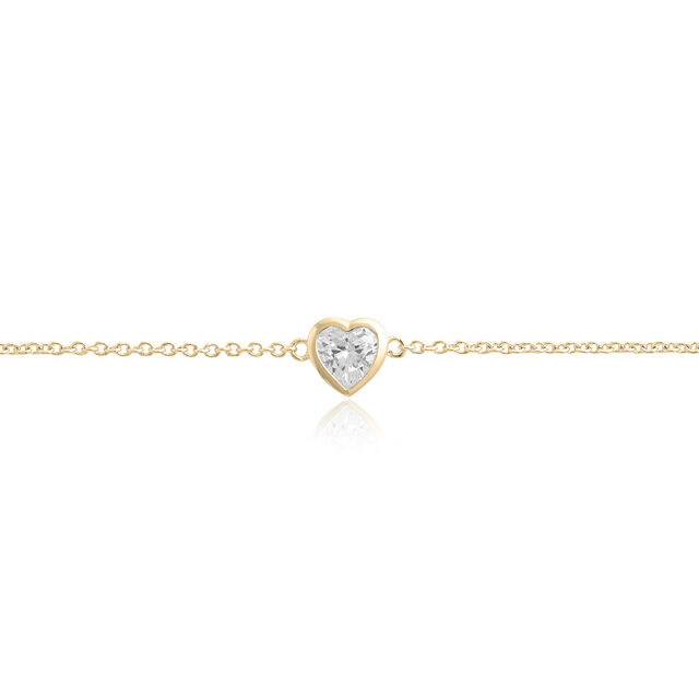 Classic Crystal Heart Bracelet Gold