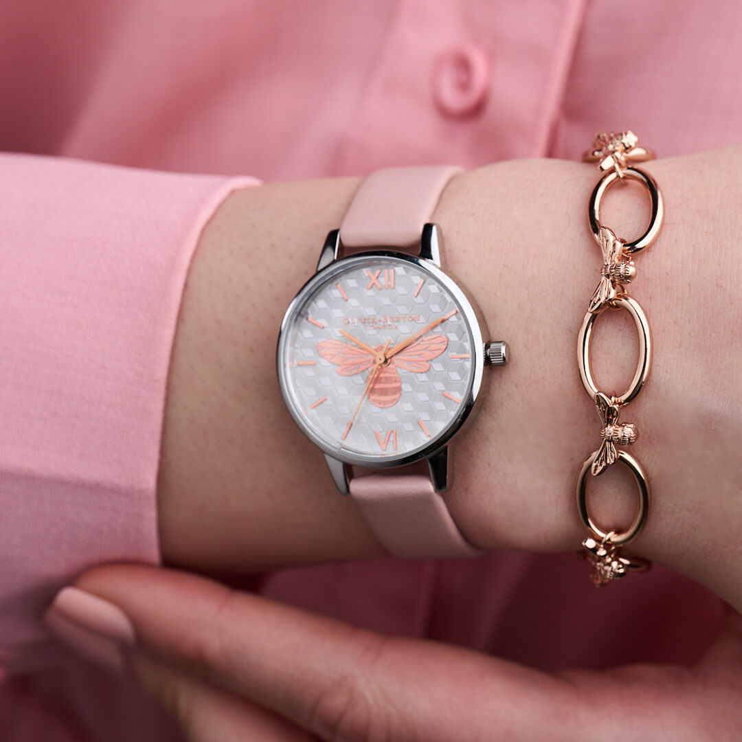 Lucky Bee Rose Gold Bee Chunky Bracelet Olivia Burton London