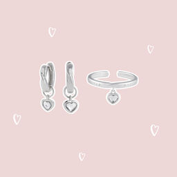 Interlink Heart Gift Set Silver