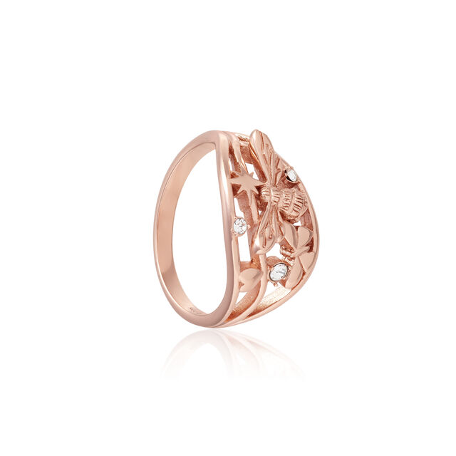 Night Garden Rose Gold Cluster Ring 925 (S)
