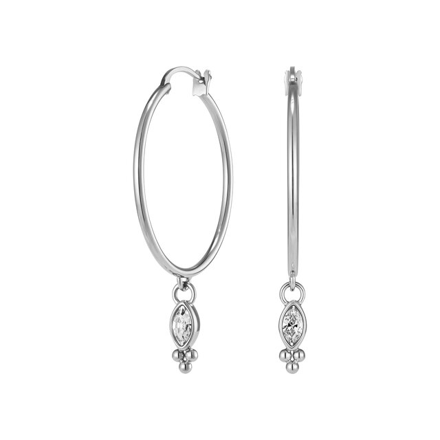 Dainty Silver Tone Hoop Earrings