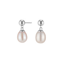 By The Sea Pearl Silver Tone Drop Earrings