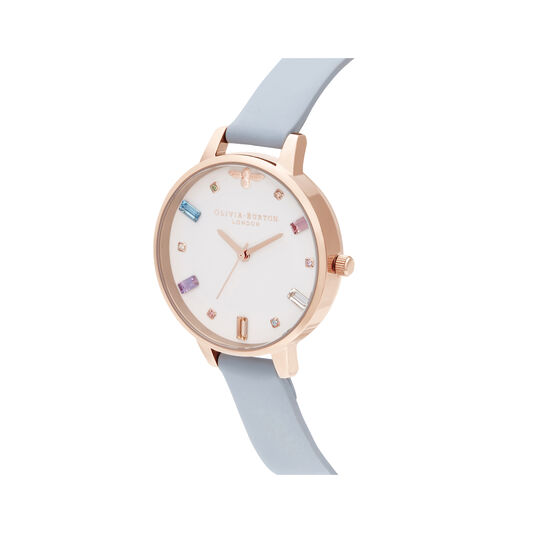 Rainbow Bee Demi Chalk Blue & Rose Gold