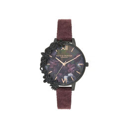 After Dark Case Cuff Demi Dial Watch with Wine Suede