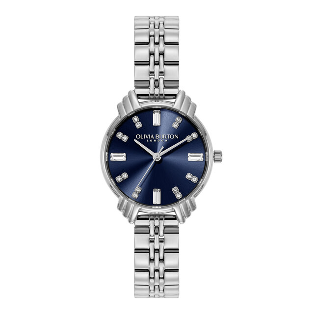 30mm Blue & Silver Bracelet Watch