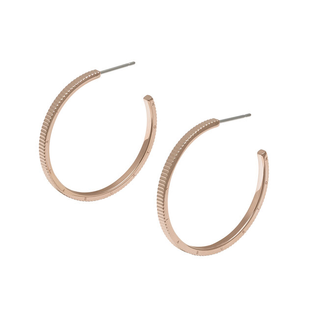 Linear Carnation Gold Hoop Earrings