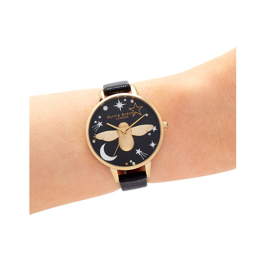 Celestial 3D Bee, Black & Gold