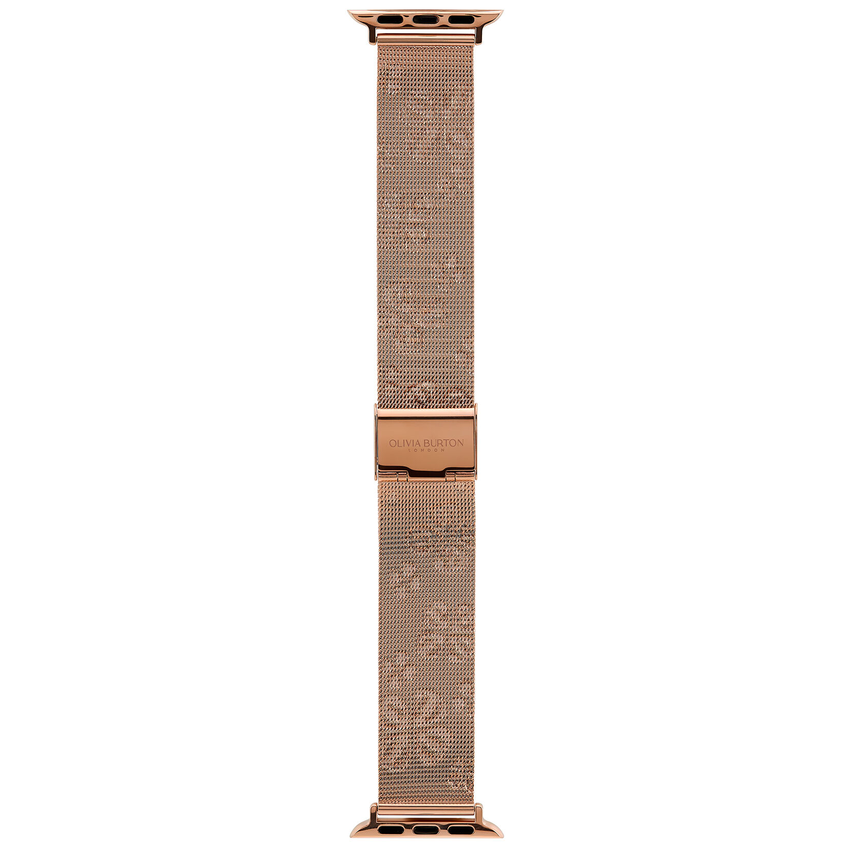 Rose Gold with Floral Debossed Detail Mesh Strap