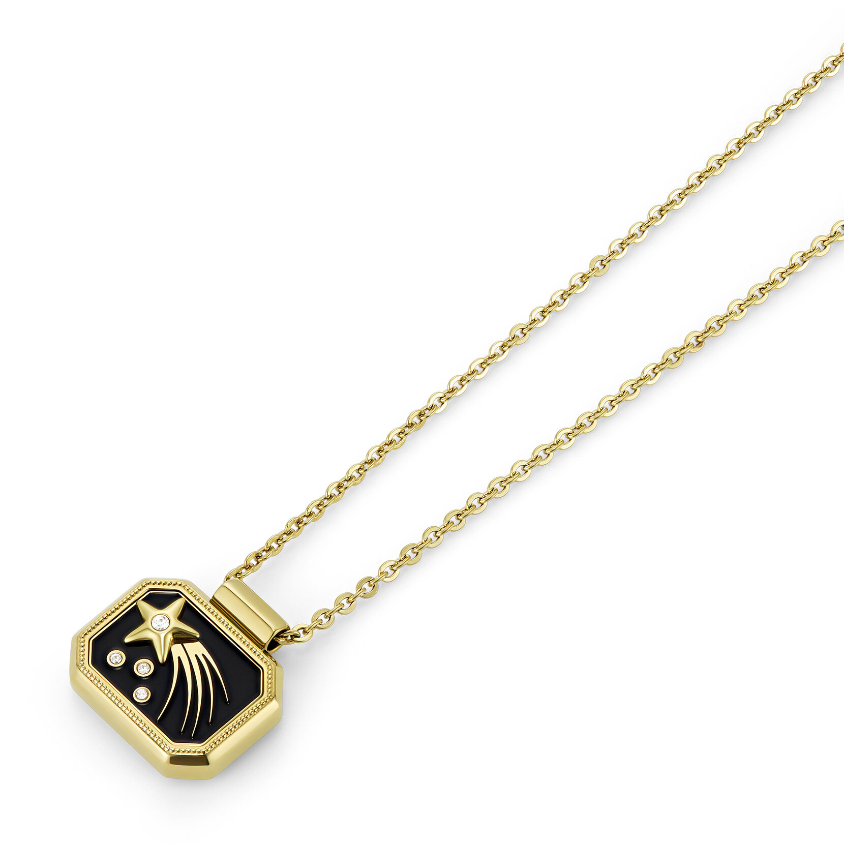 Shooting Star Onyx & Gold Plated Necklace