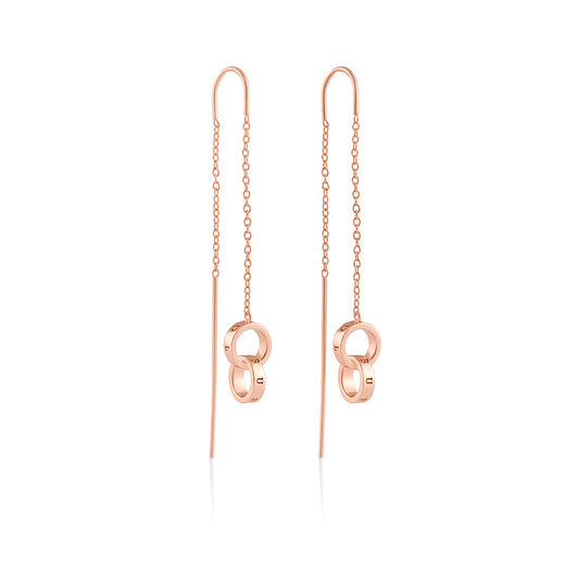 Interlink Threader Earrings Rose Gold