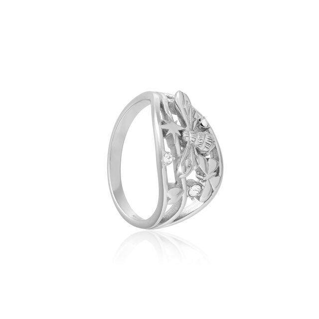 Night Garden Silver Cluster Ring 925 (S)