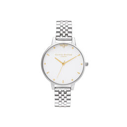 Queen Bee, White Dial, Gold Details & Silver Bracelet
