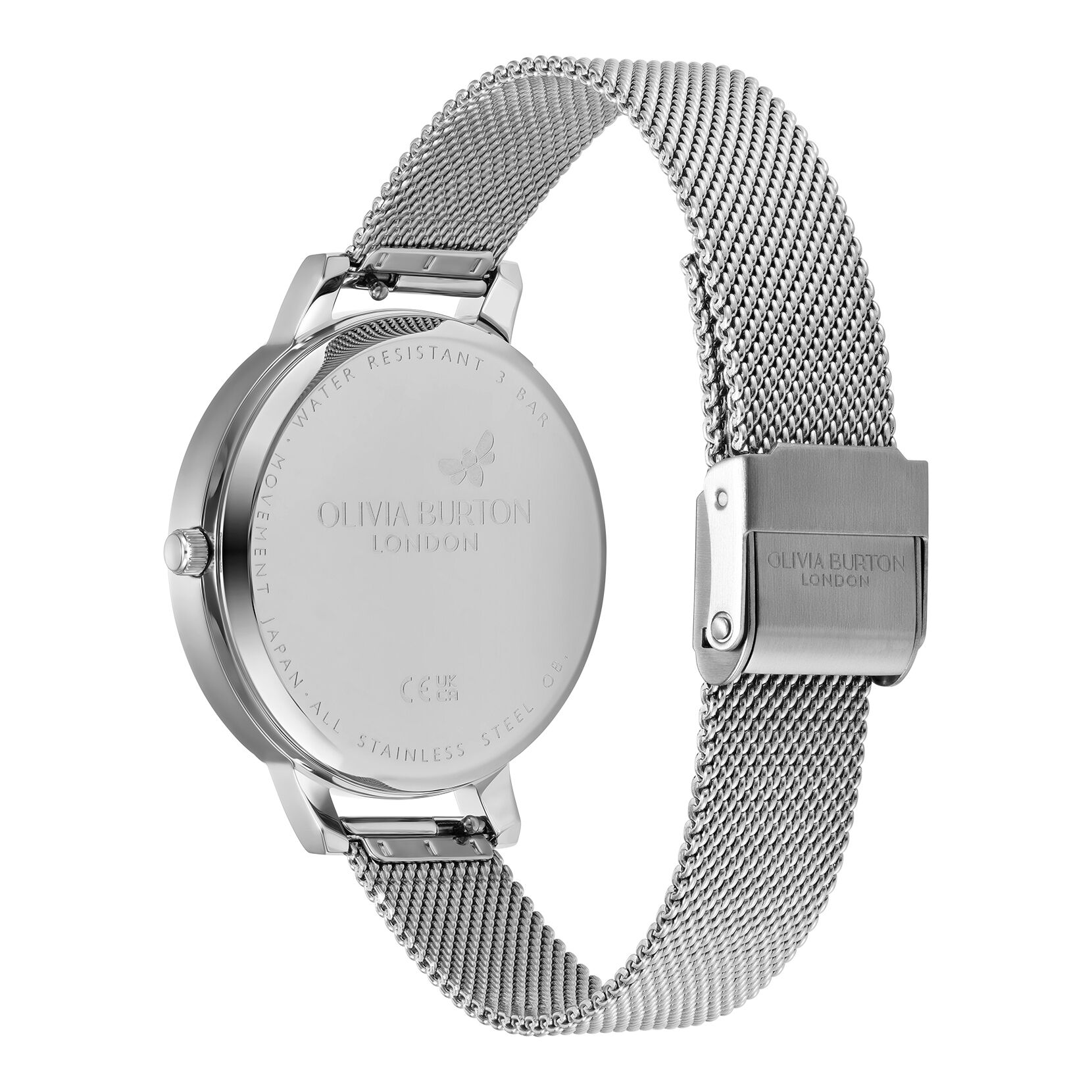 Olivia burton watch silver mesh store