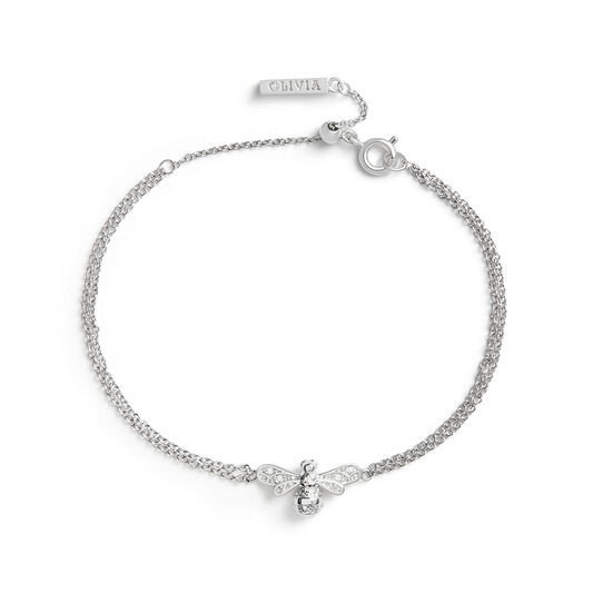 Sparkle Bee Silver Chain Bracelet