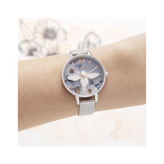 Bejewelled Florals 3D Bee Demi Dial Watch