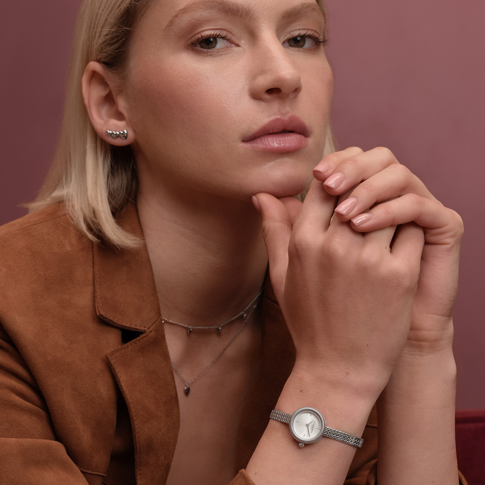 20mm Finery Silver Mesh Watch