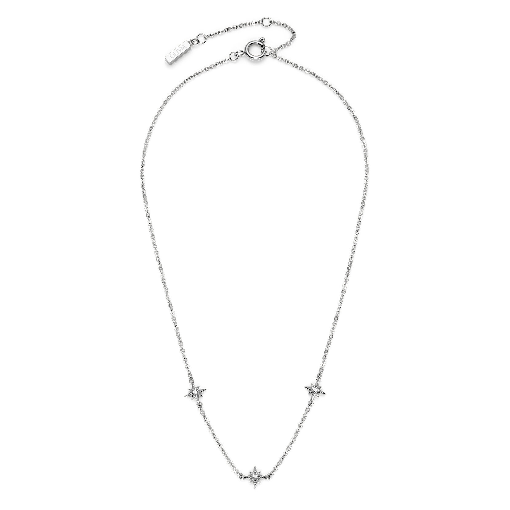 Ever Stacked North Star Silver Tone Stacking Necklace
