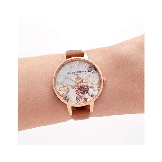 Marble Florals Honey Tan & Rose Gold