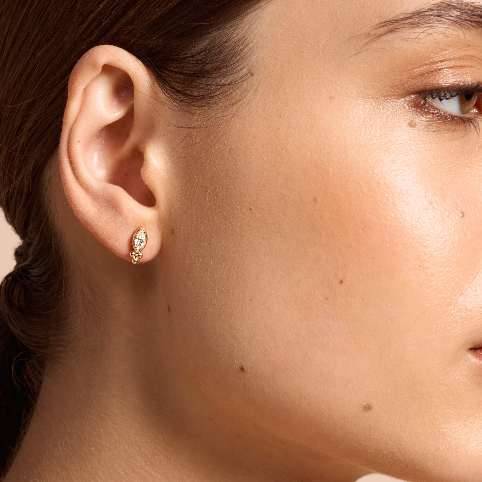 Dainty Rose Gold Plated Stud Earrings