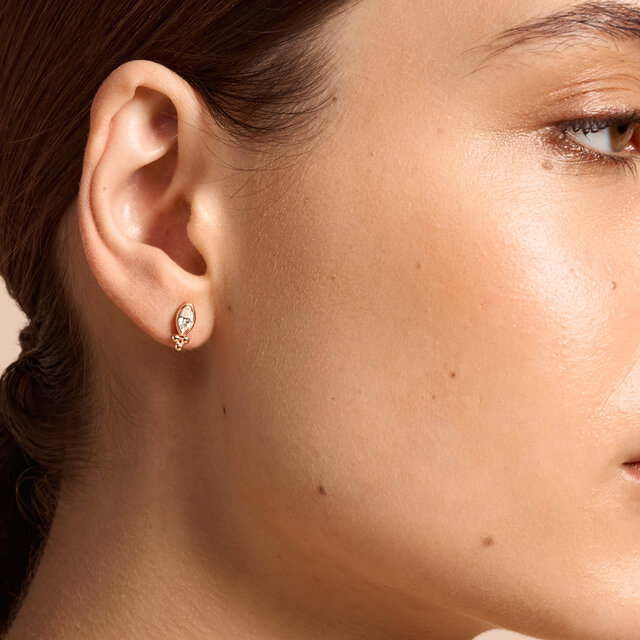 Dainty Rose Gold Plated Stud Earrings