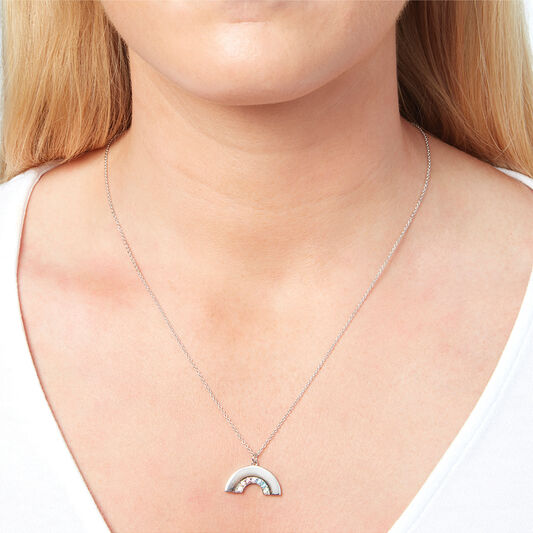 Rainbow Necklace Silver
