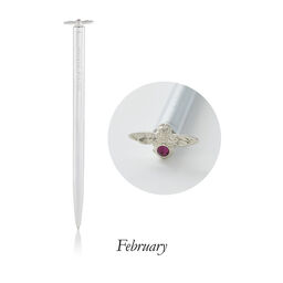 Celebration Bee Pen&nbsp;Amethyst Crystal & Silver&nbsp;Feb